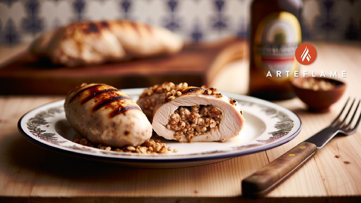 Scottish Grilled Skirlie-Stuffed Chicken Breasts