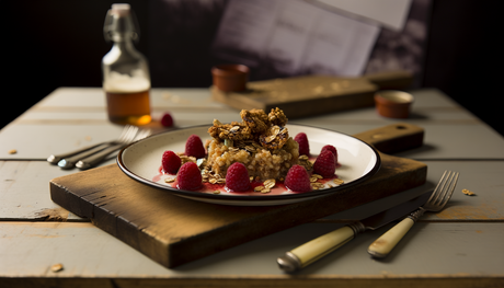 Warm Scottish Cranachan with Grilled Oat Clusters