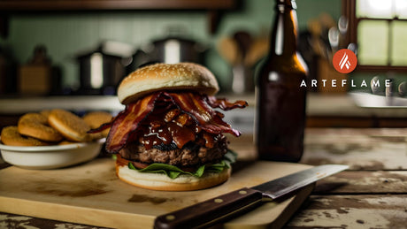 Arkansas Bourbon BBQ Bacon Burgers on the Arteflame Grill