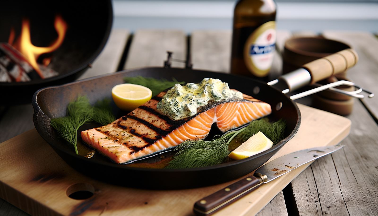 Grilled Norwegian Salmon with Dill Butter