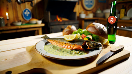 Austrian Tyrolean Grilled Smoked Trout with Lemon-Dill Sauce