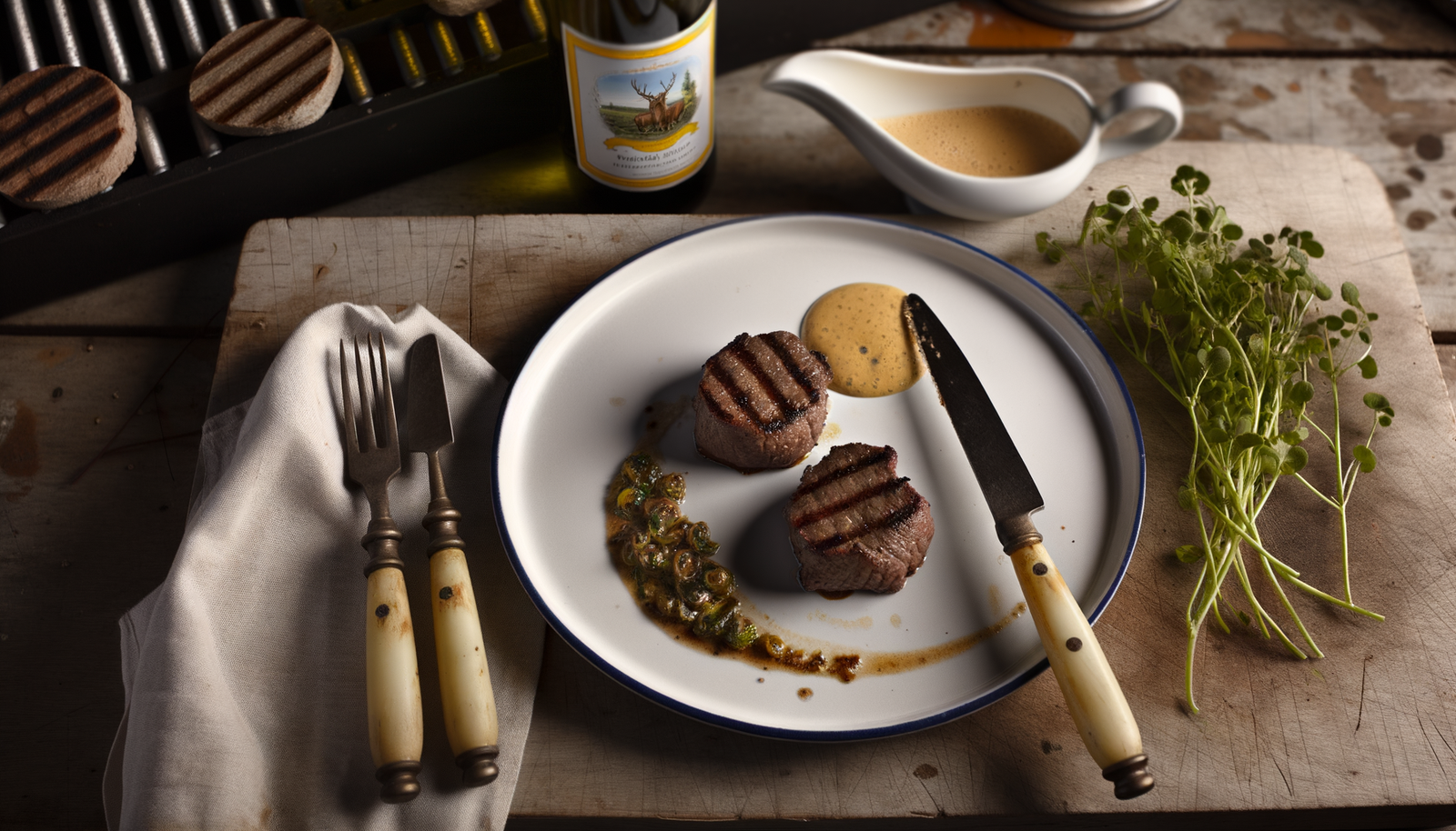 Swedish Grilled Roe Deer Medallions with Chardonnay Reduction