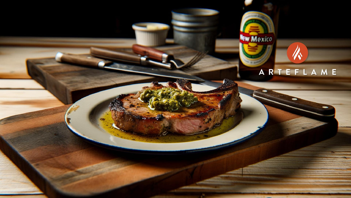 New Mexico Pork Chop with Green Chile Butter