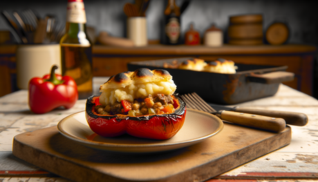 British Grilled Shepherd’s Pie-Stuffed Peppers