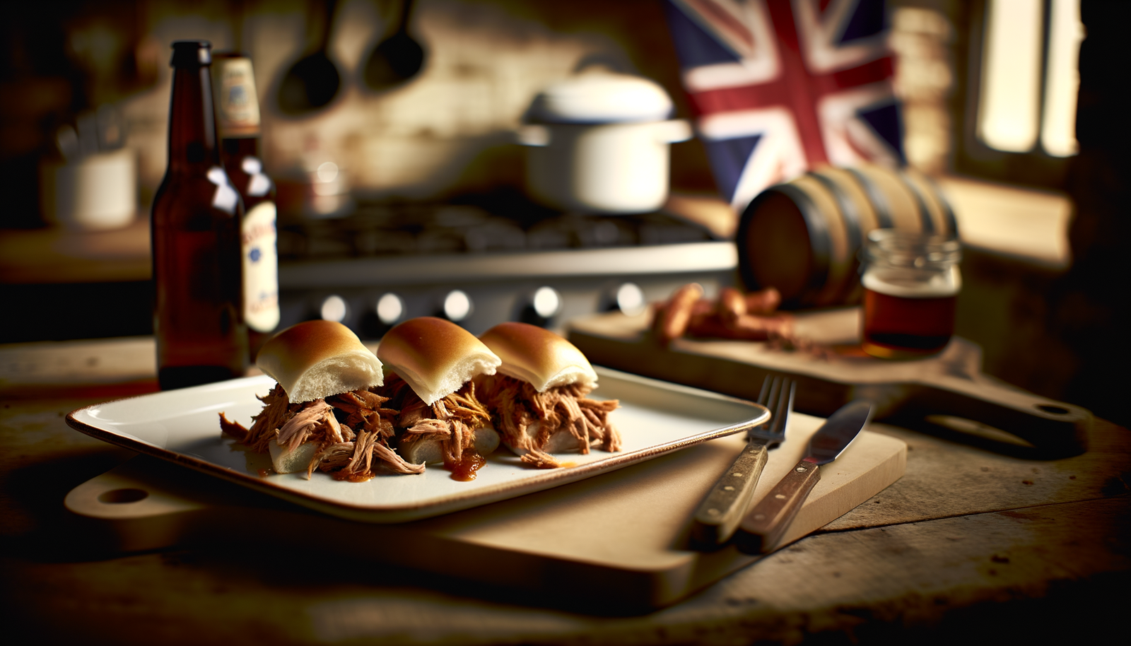 British Smoky BBQ Pulled Pork Rolls on Arteflame