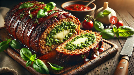 Grilled Pesto-Stuffed Meatloaf on the Arteflame Grill