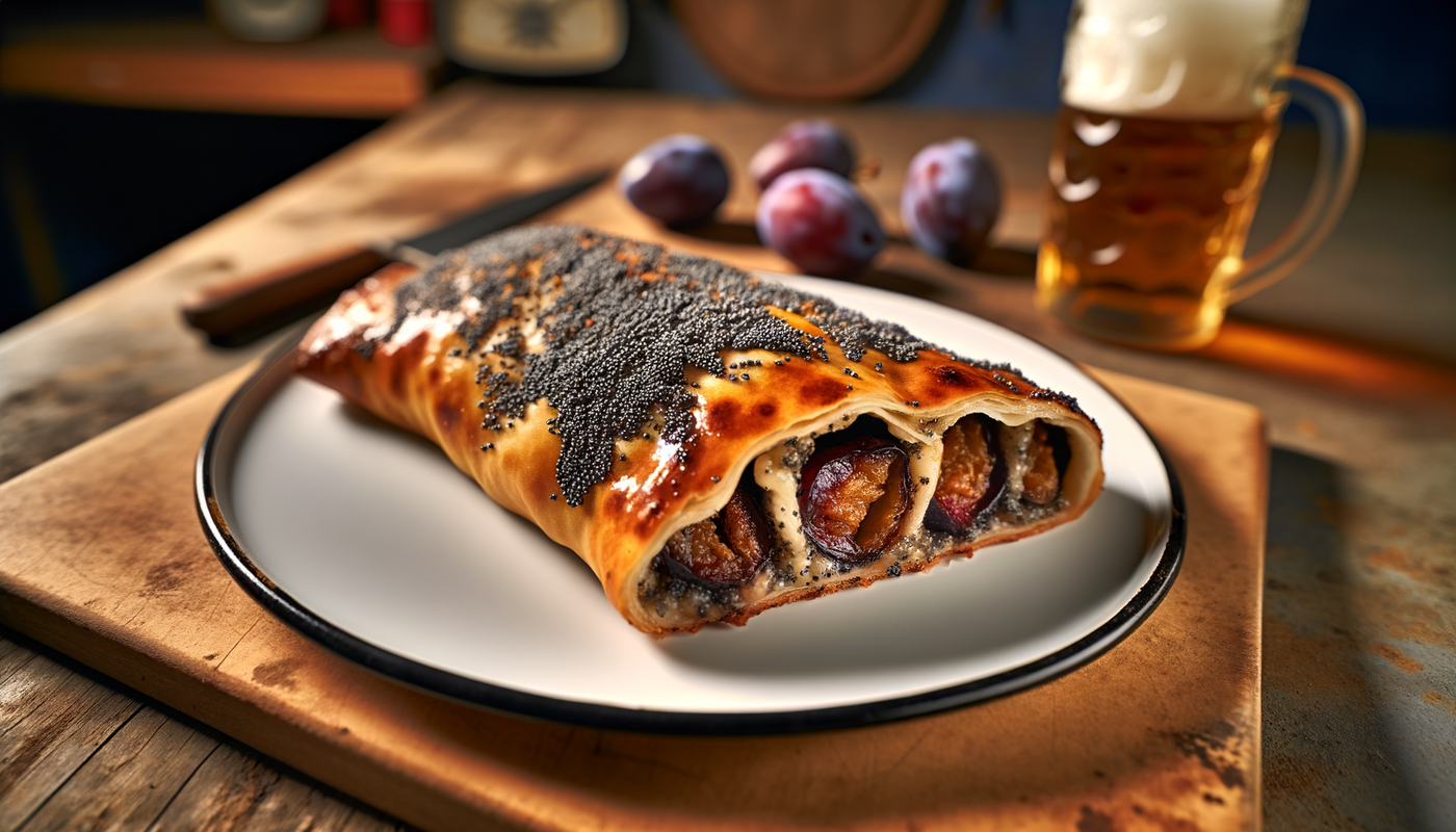 Austrian Poppy Seed and Plum Grilled Strudel