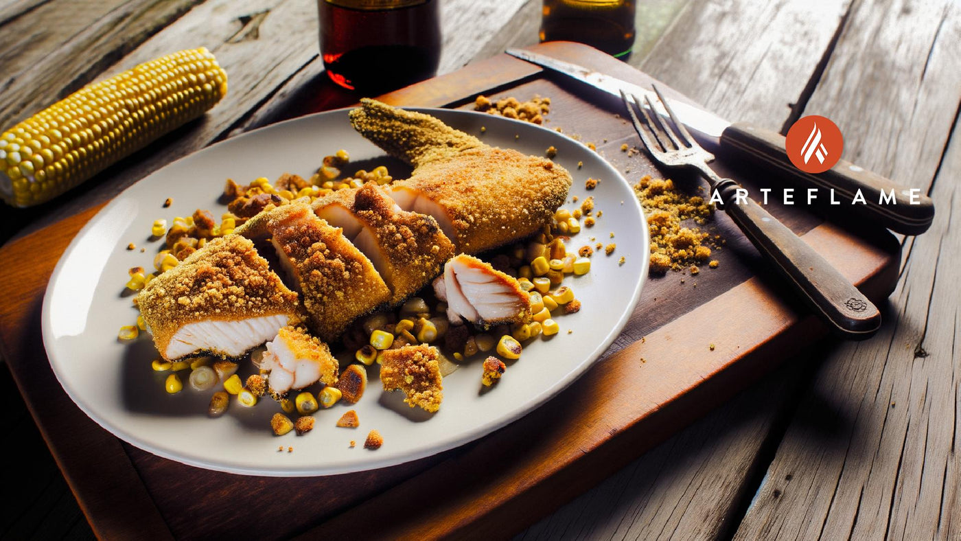 Ohio Cornmeal-Crusted Catfish on the Arteflame