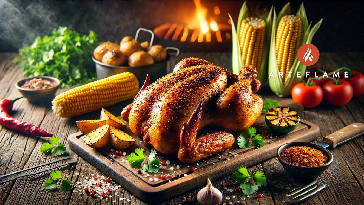 Rotisserie Chicken with McCormick Mesquite Seasoning on the Arteflame Grill