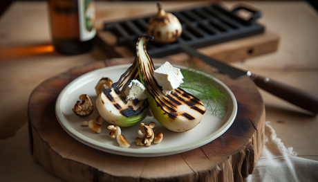 Swedish Charred Kohlrabi with Goat Cheese