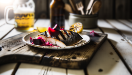 Norwegian Charcoal-Grilled Haddock with Pickled Beets