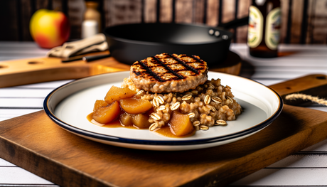 British Grilled Porridge Oats with Stewed Apples