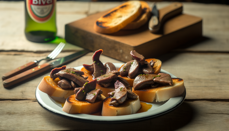 Spanish Grilled Rabbit Liver Toasts