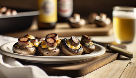 Kansas Grilled Sausage and Cheese Stuffed Mushrooms