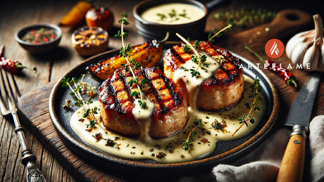 Grilled Pork Chops with Béchamel Sauce on the Arteflame Grill