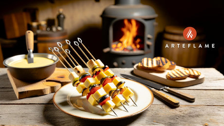 Swiss Alpine Cheese Fondue Skewers on the Grill
