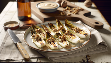 French Grilled Endives with Walnut Dressing