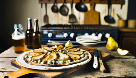 Irish Caramelized Pear and Blue Cheese Flatbread