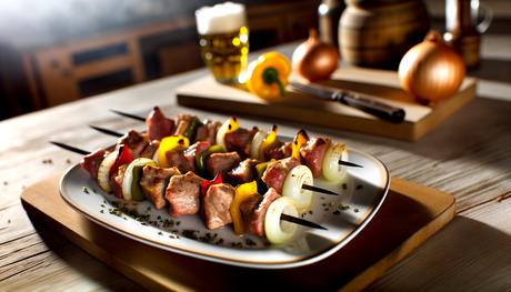 German Bavarian Meat Skewers (Schaschlik) on Arteflame