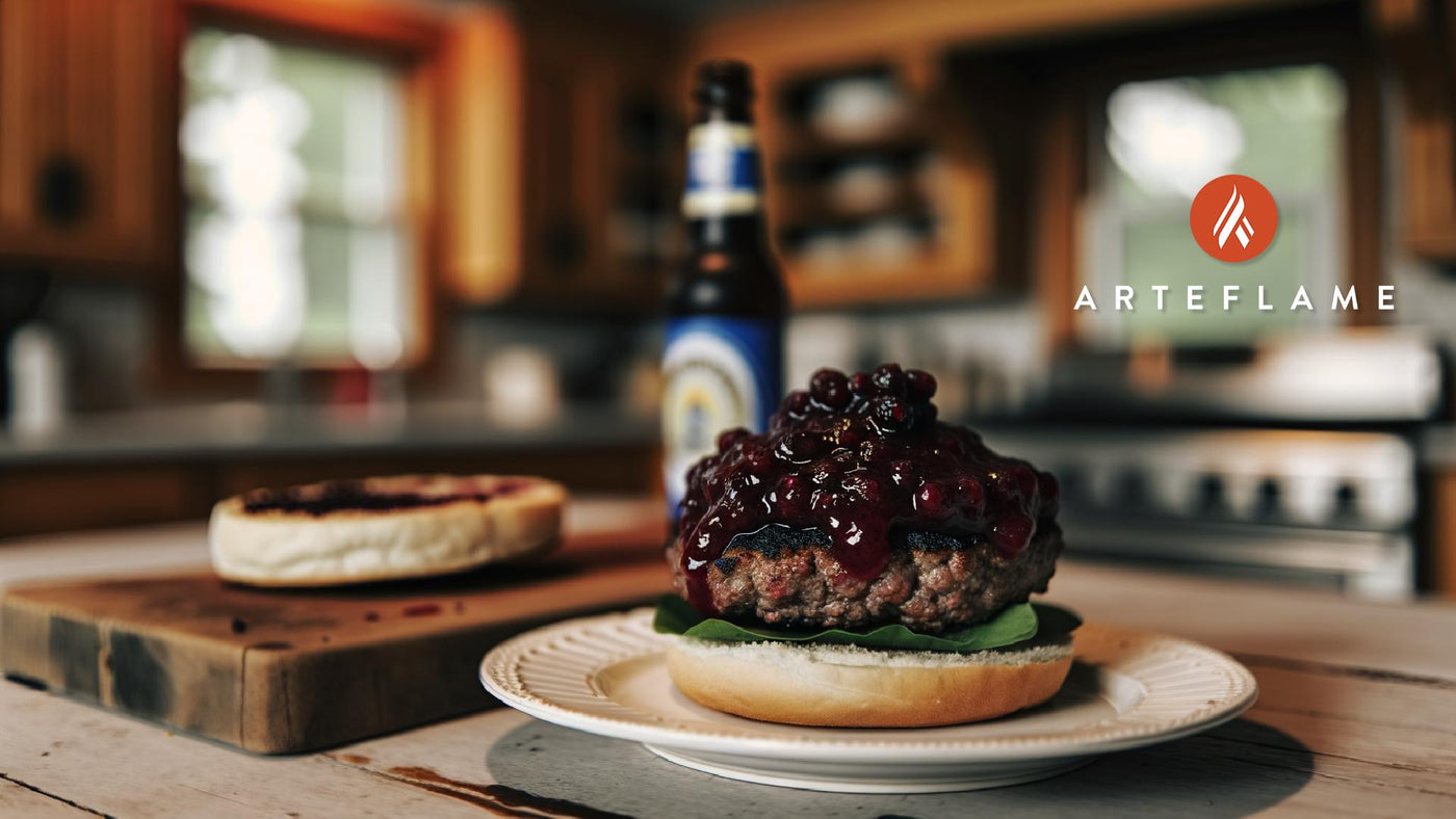 Canadian Bison Burgers with Blueberry Compote