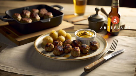Grilled German Meatballs with Mustard Dip