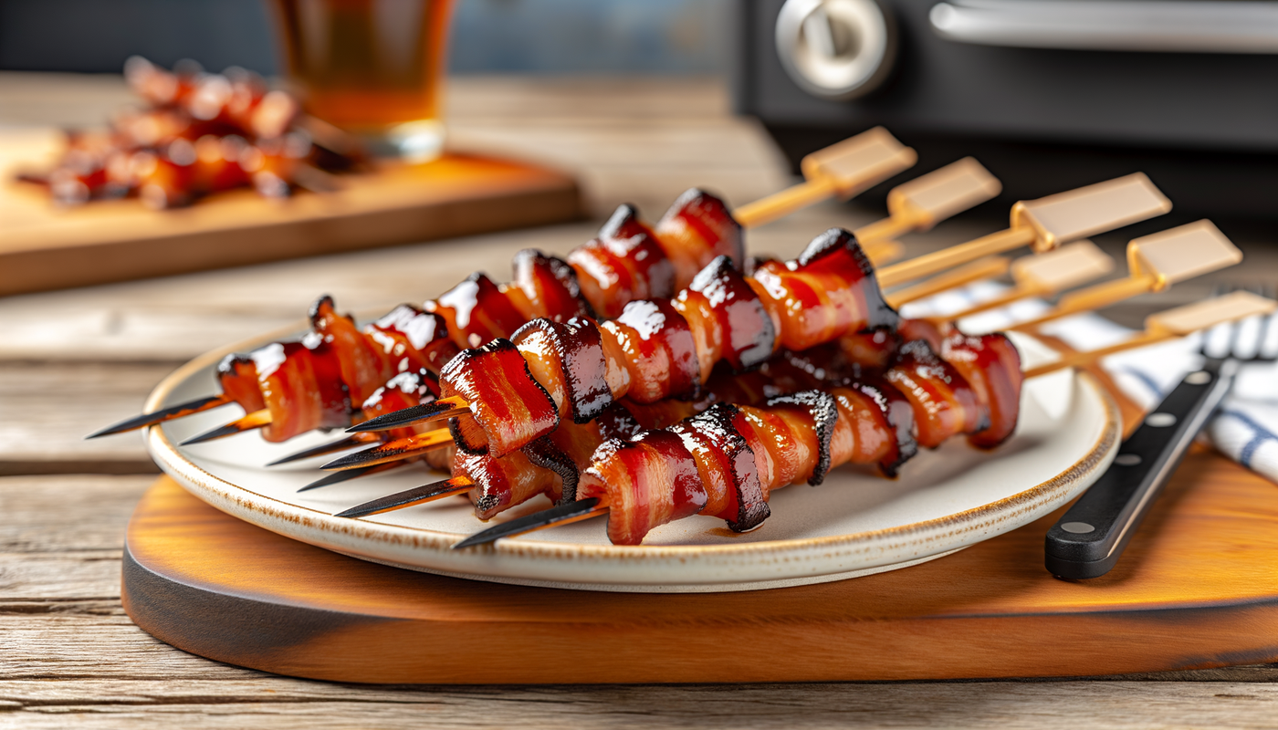 BBQ Maple-Glazed Idaho Bacon Skewers