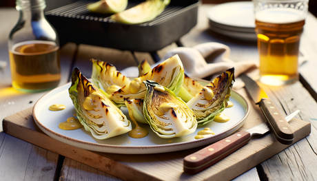 Swedish Grilled Cabbage Wedges with Mustard Dressing