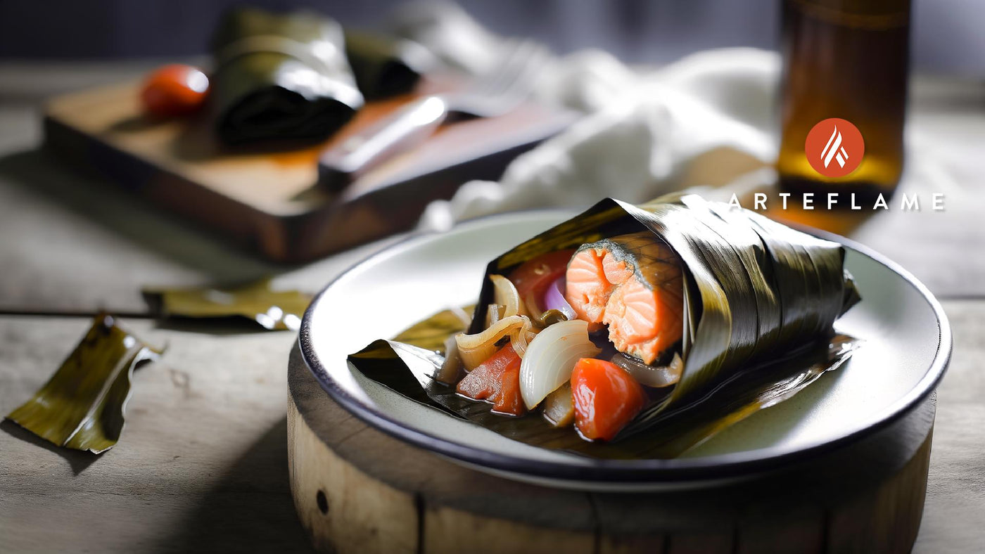 Hawaiian Lomilomi Salmon Wrapped in Ti Leaves