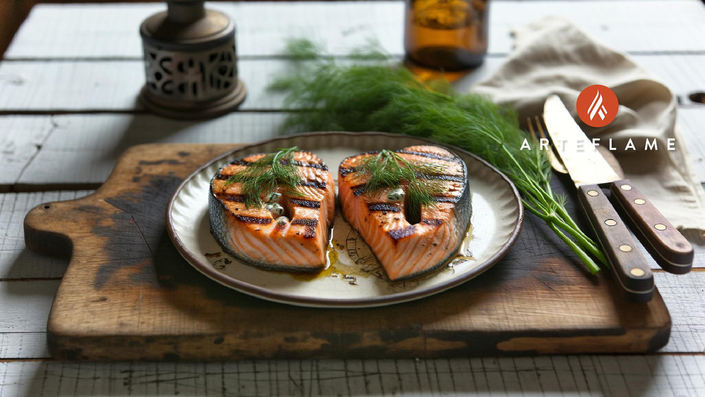 Danish Dill Grilled Salmon Steaks on the Arteflame