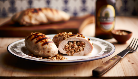 Scottish Grilled Skirlie-Stuffed Chicken Breasts