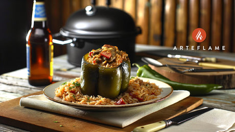 Louisiana Creole Stuffed Bell Peppers on the Grill