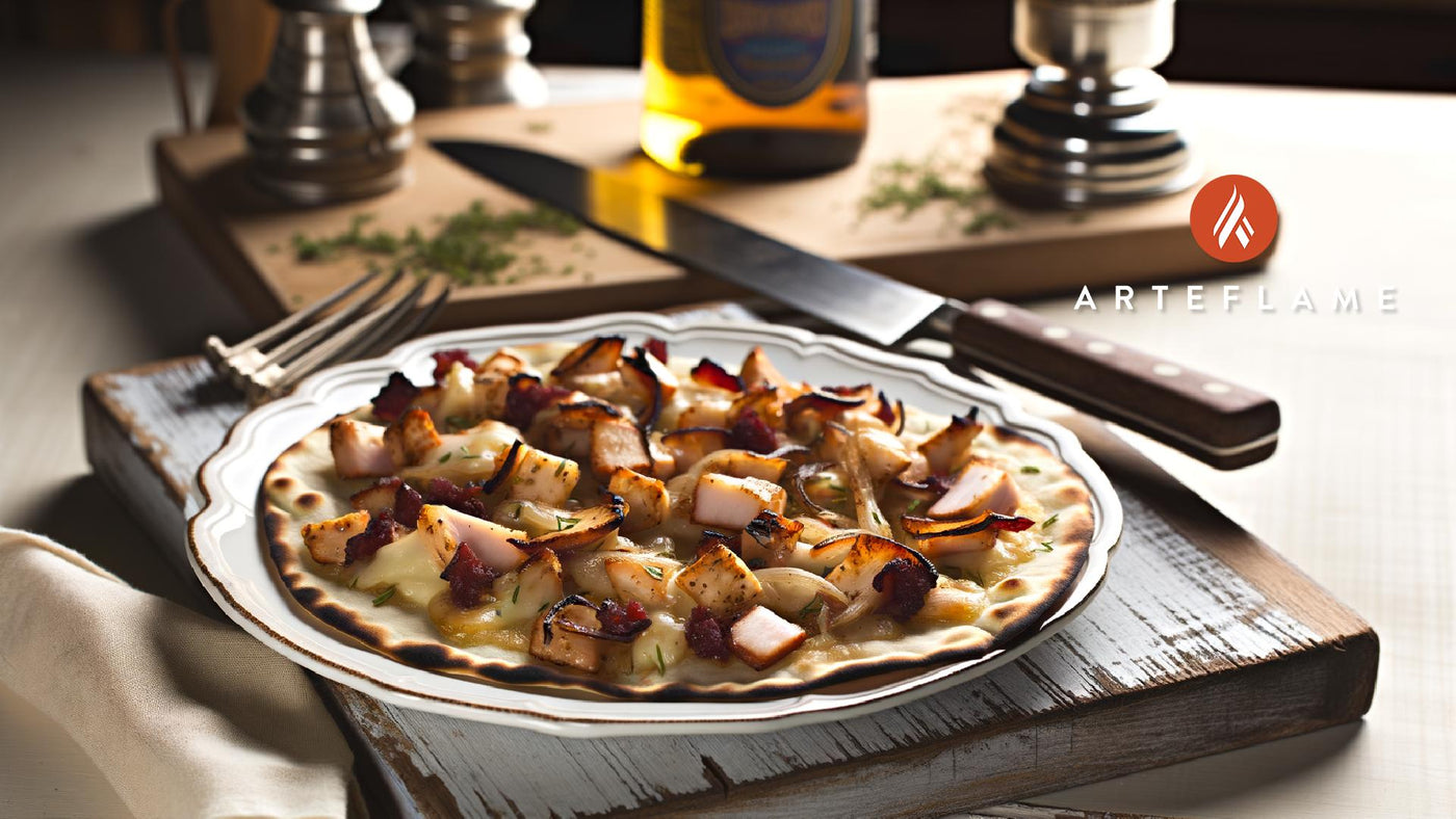 Oklahoma BBQ Chicken Flatbread on Arteflame Grill