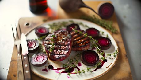 Dutch Grilled Red Beet Steaks with Thyme & Balsamic