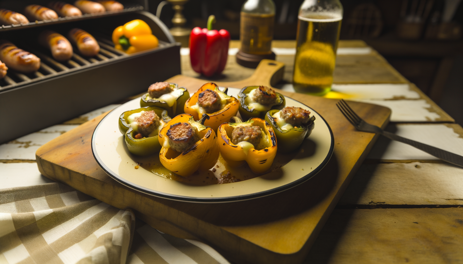 Italian Stuffed Bell Peppers with Sausage & Cheese