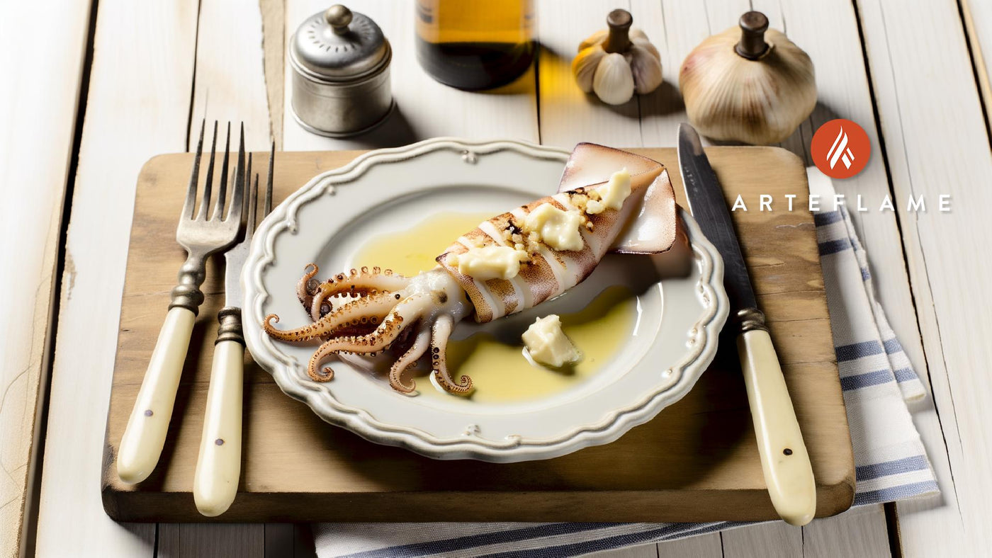 Portuguese Grilled Baby Squid with Garlic Butter