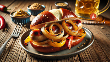 Oktoberfest Grilled Bratwurst Recipe with Pretzel Buns