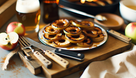 Fire-Roasted Swiss Apple Rings with Cinnamon & Cream