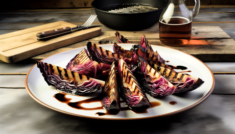 Grilled German Red Cabbage Wedges with Balsamic Glaze