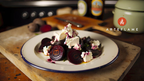 British Fire-Roasted Beets with Goat’s Cheese