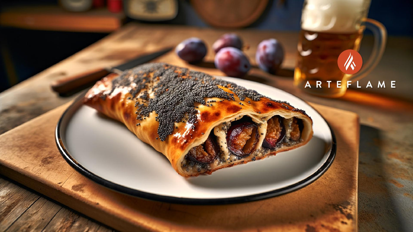 Austrian Poppy Seed and Plum Grilled Strudel
