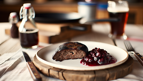 Swedish Grilled Blood Pudding with Lingonberry Sauce