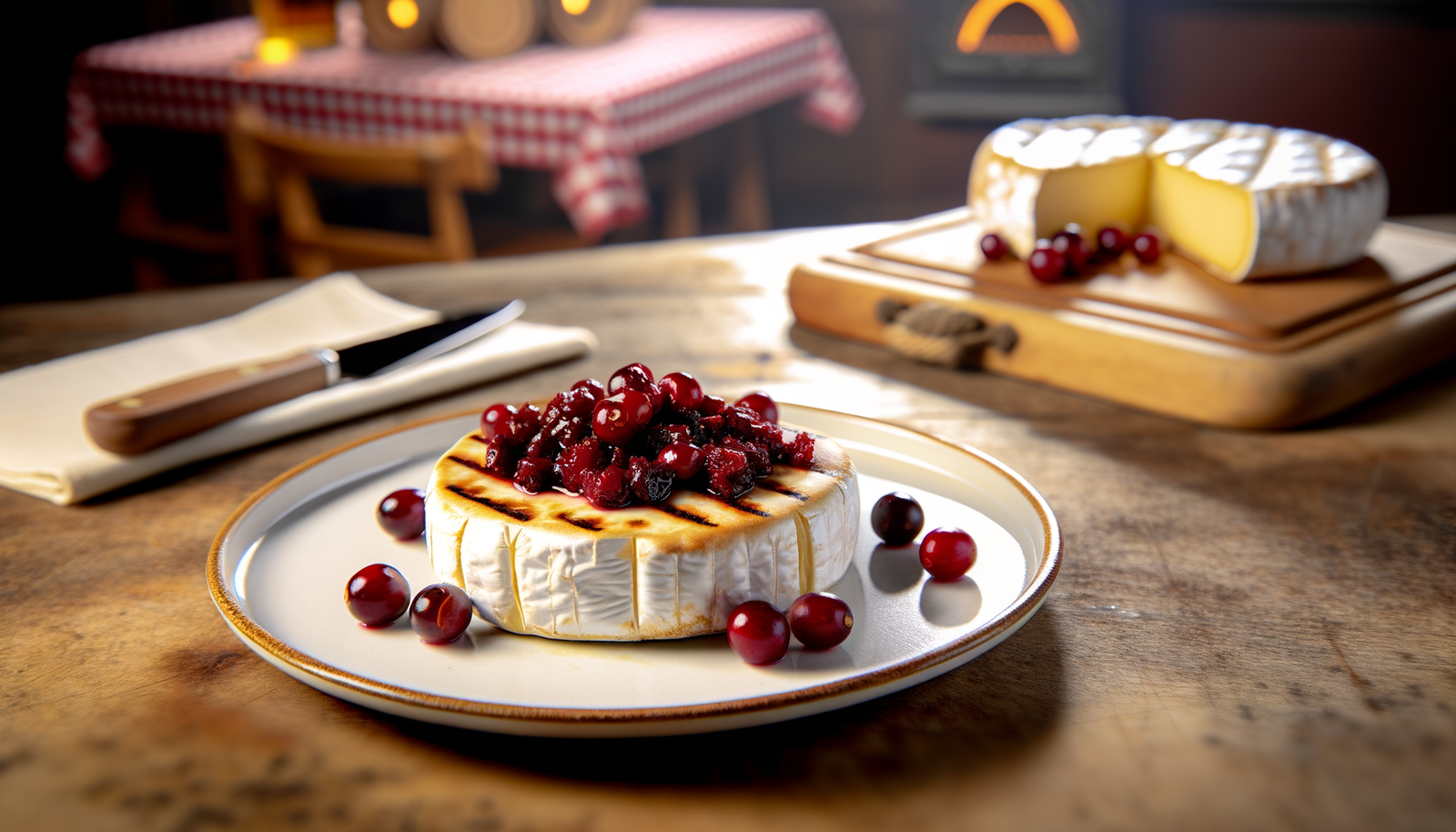 German Grilled Camembert with Cranberries