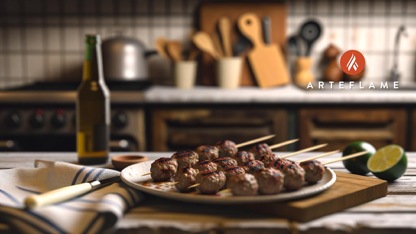Grilled Greek Meatball Skewers on the Arteflame Grill