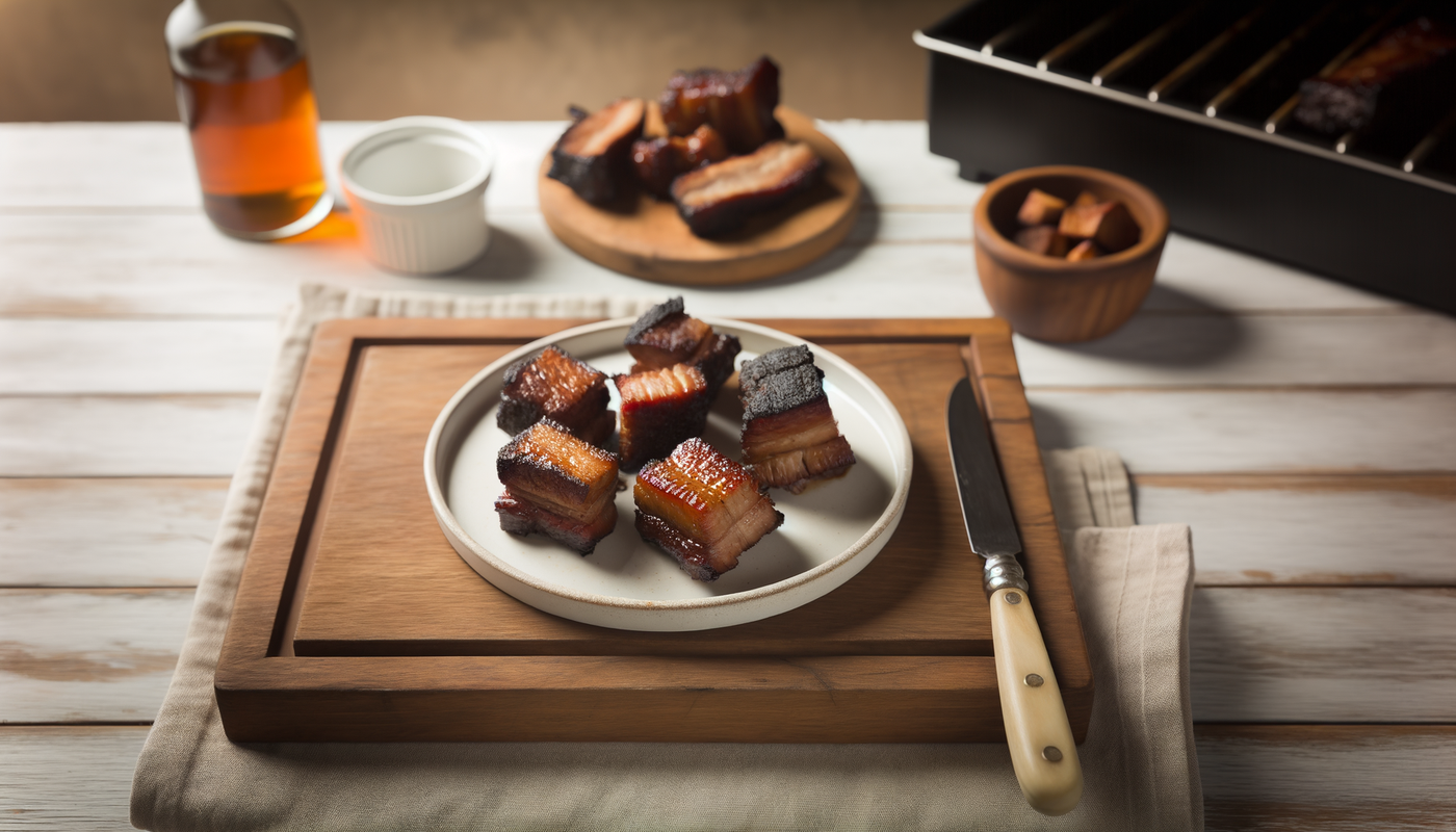 Kansas-Style Grilled Pork Belly Burnt Ends