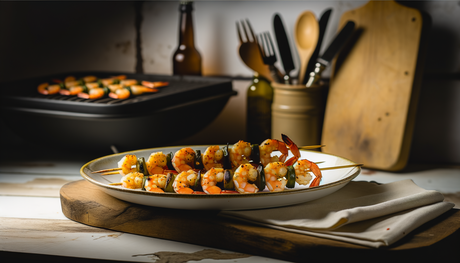 Grilled Florida Datil Pepper Shrimp Skewers