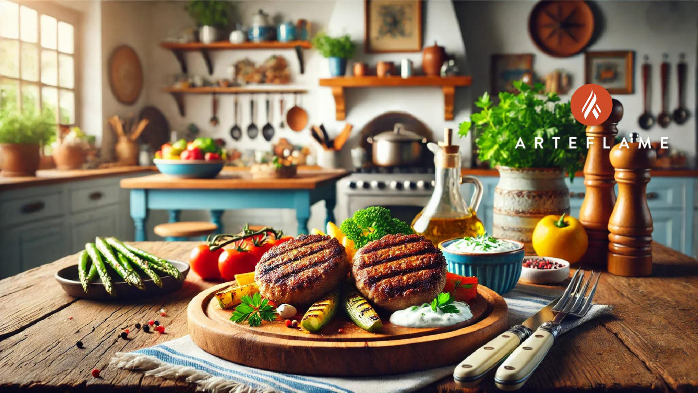 Authentic Greek Biftekia on the Arteflame Grill