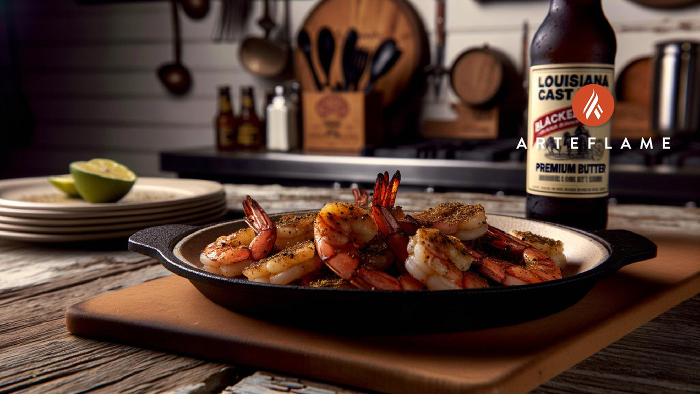 Louisiana Cast Iron Blackened Shrimp on the Grill