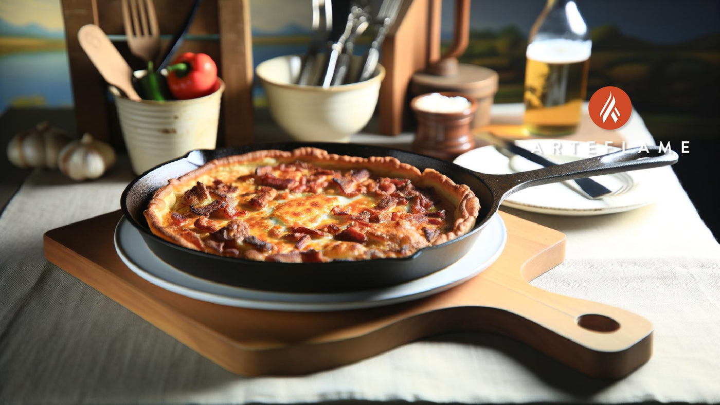 Grilled Deep Dish Pizza Skillet Illinois Style