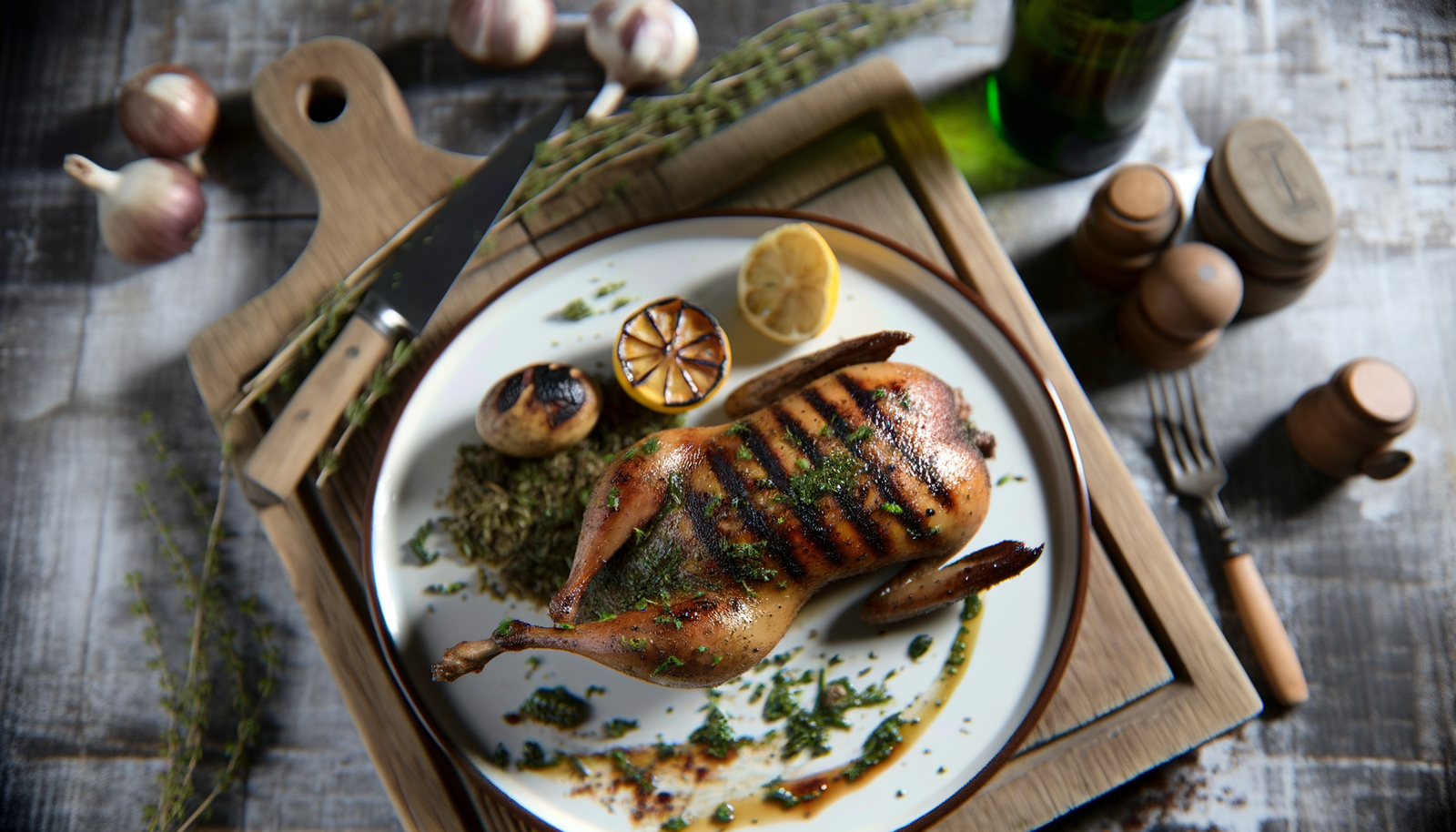 California Wood-Grilled Quail with Fresh Herbs