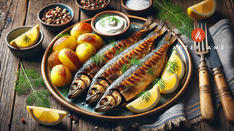 Grilled Sill (Herring) with Potatoes and Dill